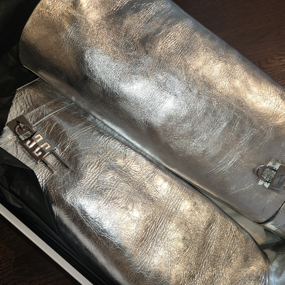Givenchy shark lock boot silvery silver metallic sz 41 - Picture 5 of 10